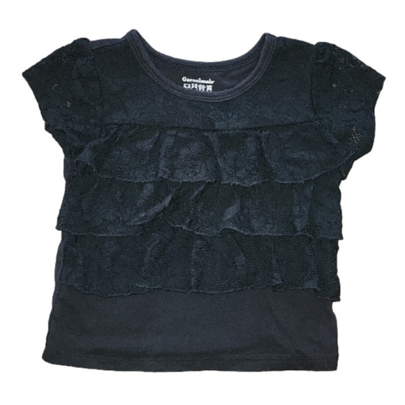 Garanimals Other - GARANIMALS Black Lace Ruffle Short Sleeve Tee